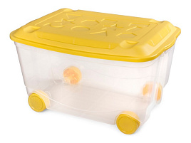 Ящик для игрушек 51 л прозрачный на колесах