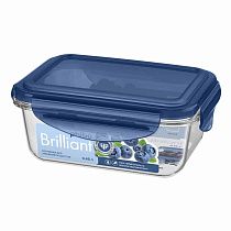 Контейнер для продуктов герметичный "brilliant" прямоугольный 0,45л (синий)