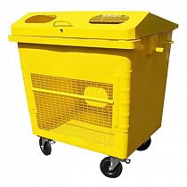 Сетчатый мусорный контейнер РСО 1,1 м³  WB желтый