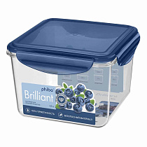 Контейнер для продуктов герметичный "brilliant" квадратный 1,7л (синий)