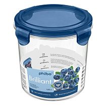 Контейнер для продуктов герметичный "brilliant" круглый 1,15л (синий)