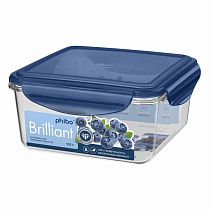 Контейнер для продуктов герметичный "brilliant" квадратный 1,15л (синий)