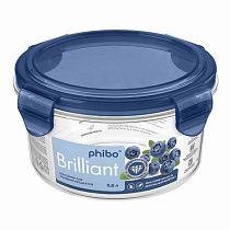 Контейнер для продуктов герметичный "brilliant" круглый 0,6л (синий)