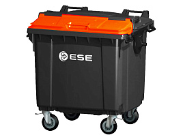 Мусорный контейнер ESE1100 Black Split lid красный